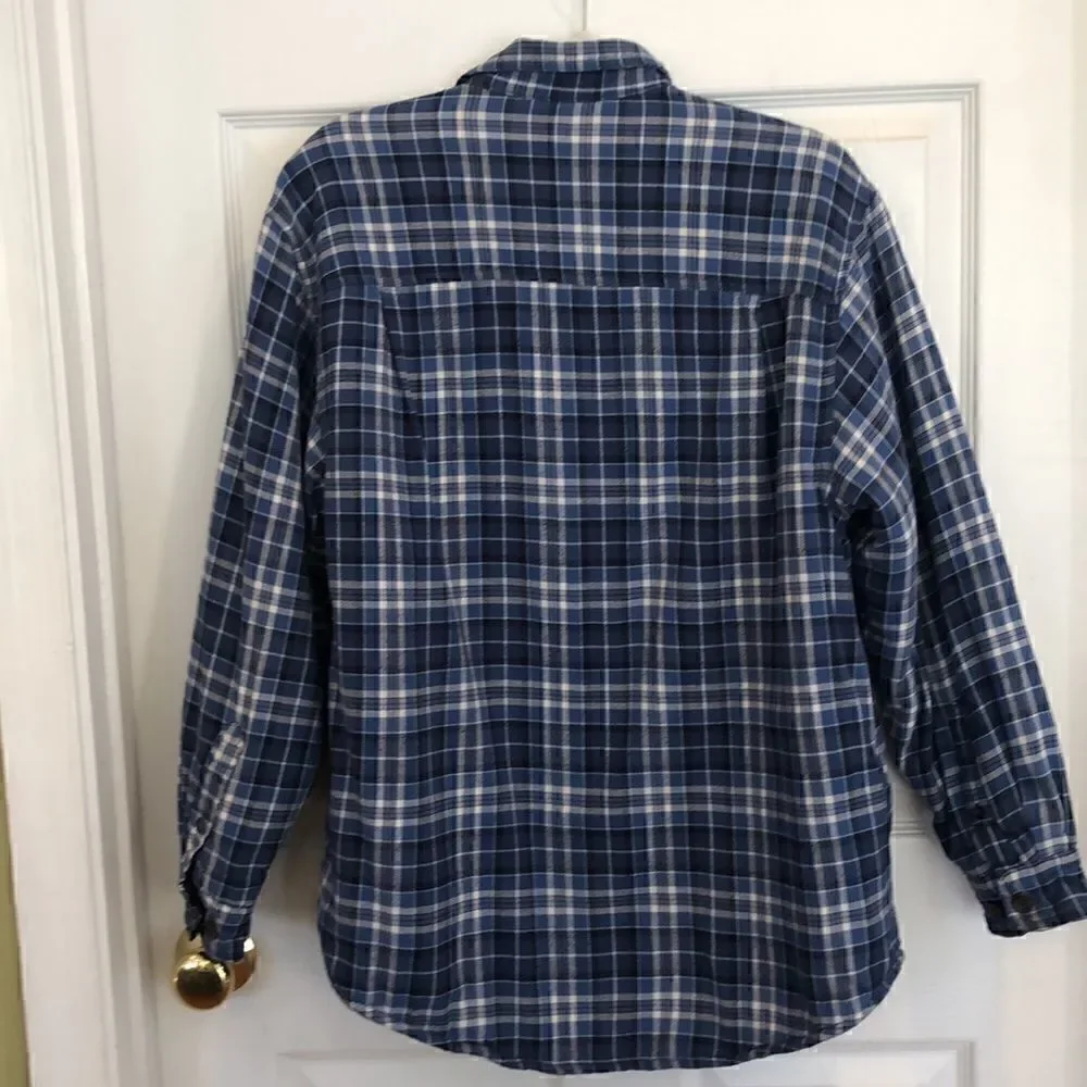 COPY - Men’s M Shacket Jacket Blue plaid quilted